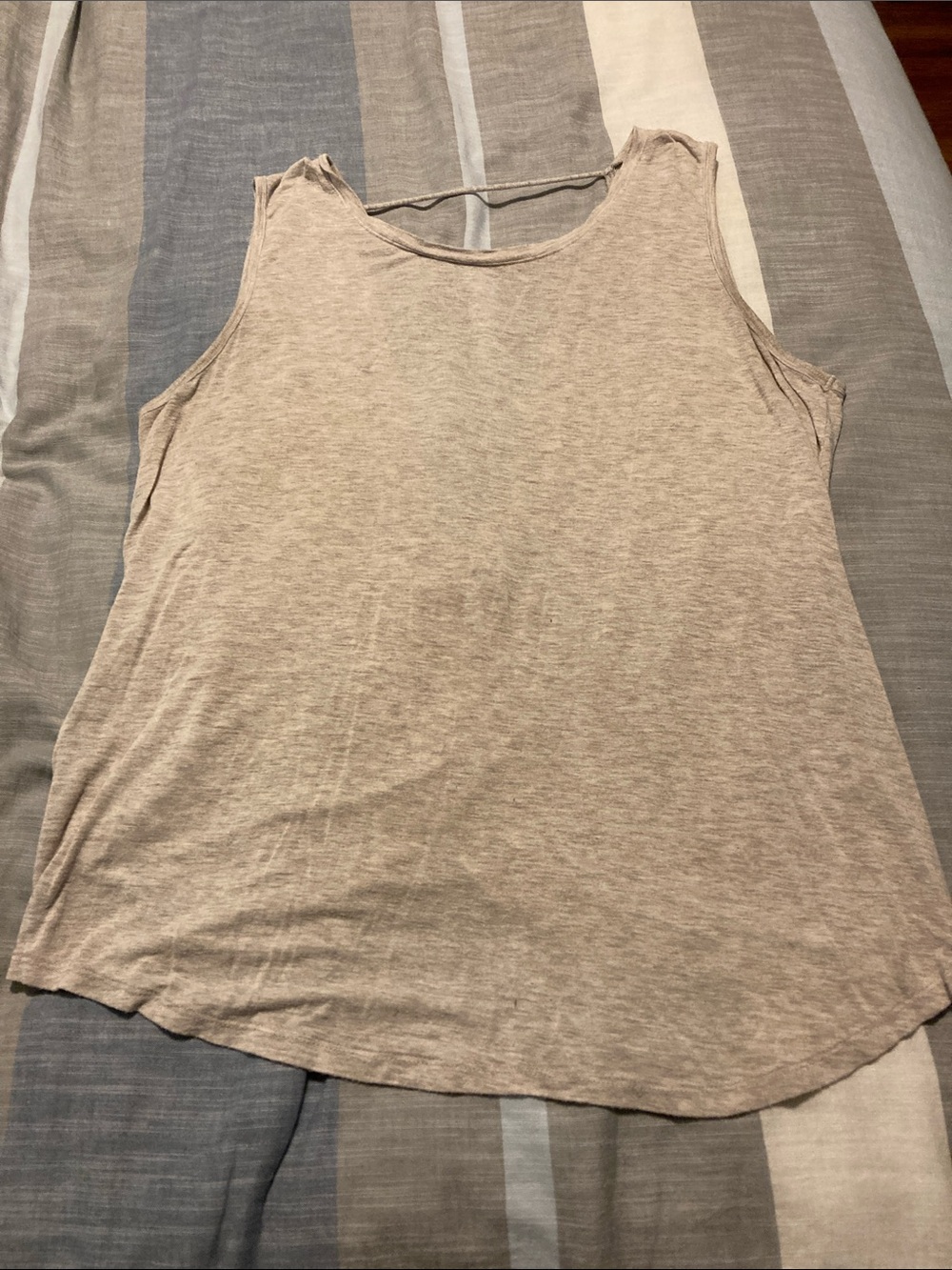 Active Life Neutral Grey Scoop-Back Active Wear Tank Top